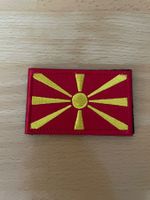 Nordmazedonien  Flagge Patch  Aufnäher mit Klettverschluss