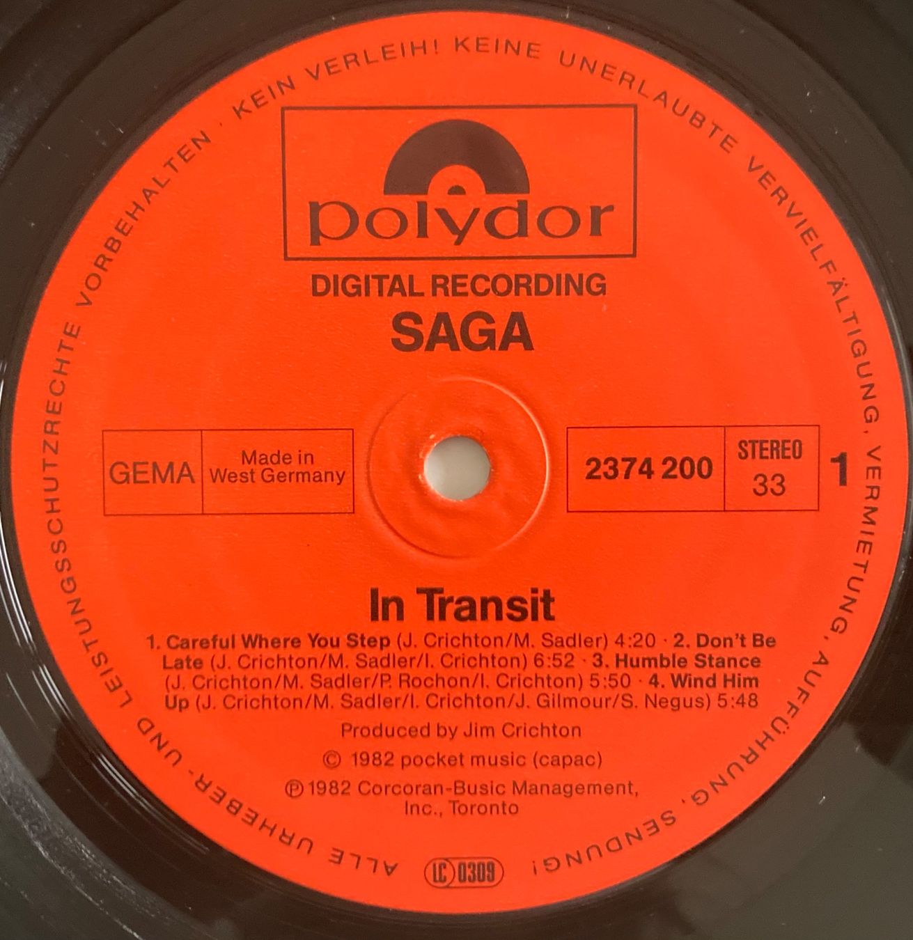 Schallplatten: SAGA - IN TRANSIT – Gebraucht aus Poliez-Pittet von Newtown-Records 3