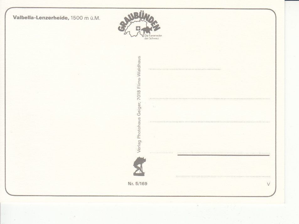 Cartoline postali: Lenzerheide / Valbella 6 um 1995 – Usato da Bürglen TG venduto da StampGraf 1