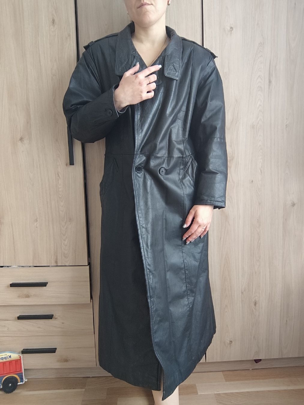 Cappotti: Vintage Black Leather Coat size unknown – Usato da Mägenwil venduto da VintageGirly 3