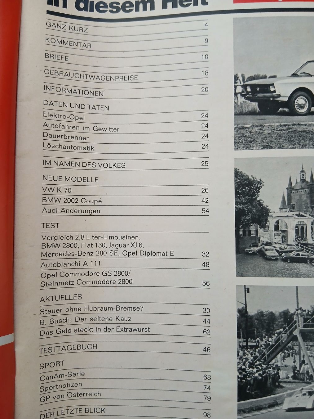 Riviste & Magazine: Opel Commodore/Steinmetz Commodore Autobianchi A111 Mercedes – Usato da Safenwil venduto da saavo 1