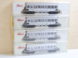 Liliput 4 x SBB Alusuisse Wagen H0 - Set selten