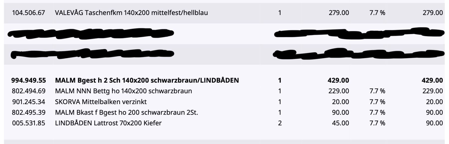Letti: IKEA Malm Bett 140x200cm schwarz – Usato da Zürich venduto da ant_f6bh 3