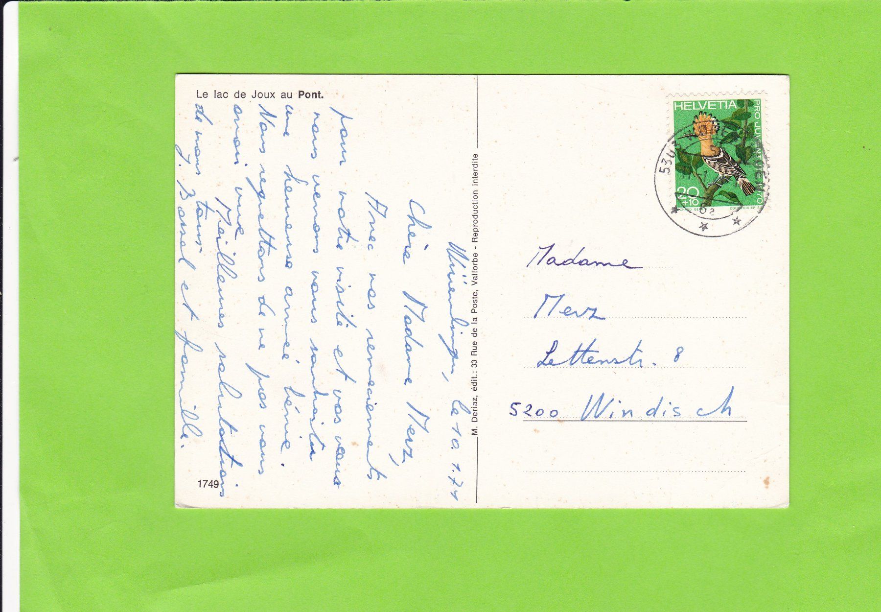 Cartoline postali: Le lac de Joux au Pont – Usato da St. Peterzell venduto da neckertal 1