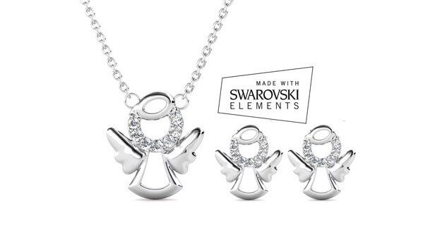 Swarovski Catenine: Set  Engel Ohrringe/Kette  mit Swarovski Elements – Nuovo e nell'imballaggio originale da Bottenwil venduto da anh_5brz