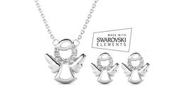 Set  Engel Ohrringe/Kette  mit Swarovski Elements