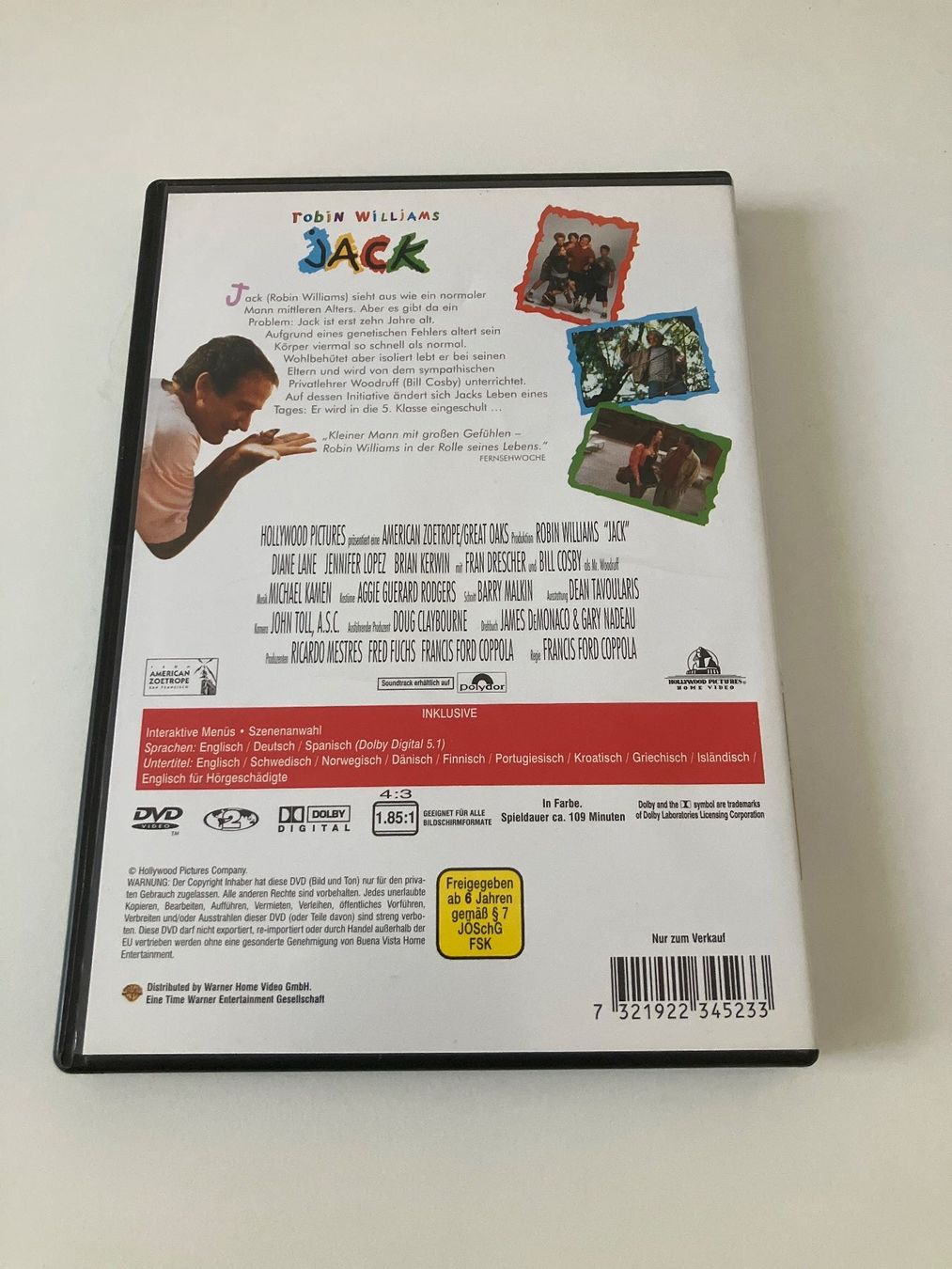 Tutti i DVDs: Jack (1996) DVD - Robin Williams - vergriffen – Usato da Arbon venduto da HelFer01 1