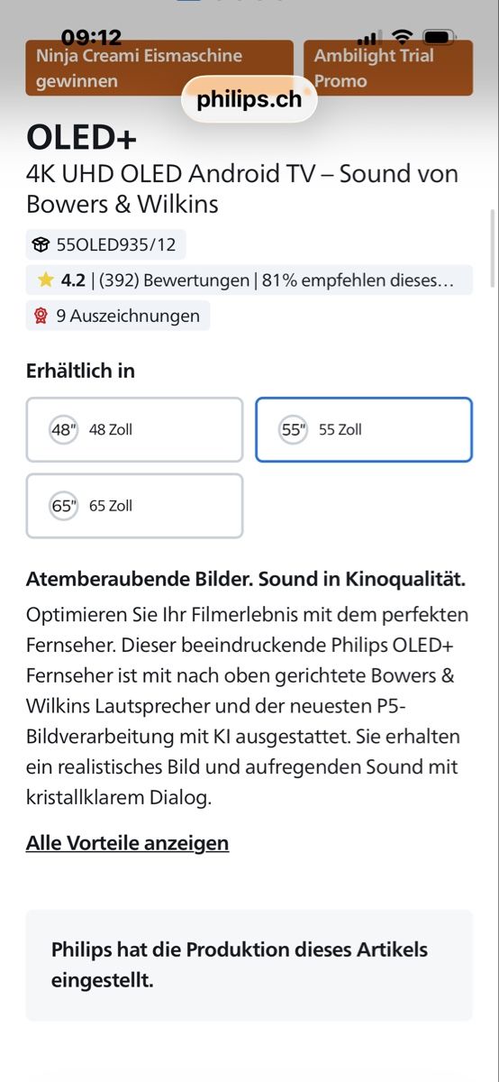 Appareils TV: Philips 55OLED935/12 4K UHD OLED Android TV top Zustand  – D'occasion à Reutlingen par Urbru 5