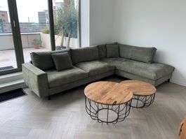 Grüne Ecksofa aus Microleder
