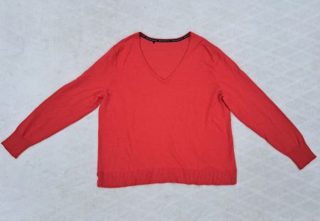 Roter TAIFUN Pullover Gr. M Damen V-Ausschnitt