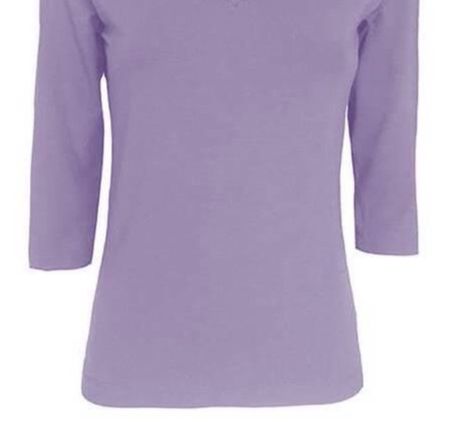 Piu & Piu Basic 3/4 Arm Shirt Viscose Jersey hell lila Gr 44