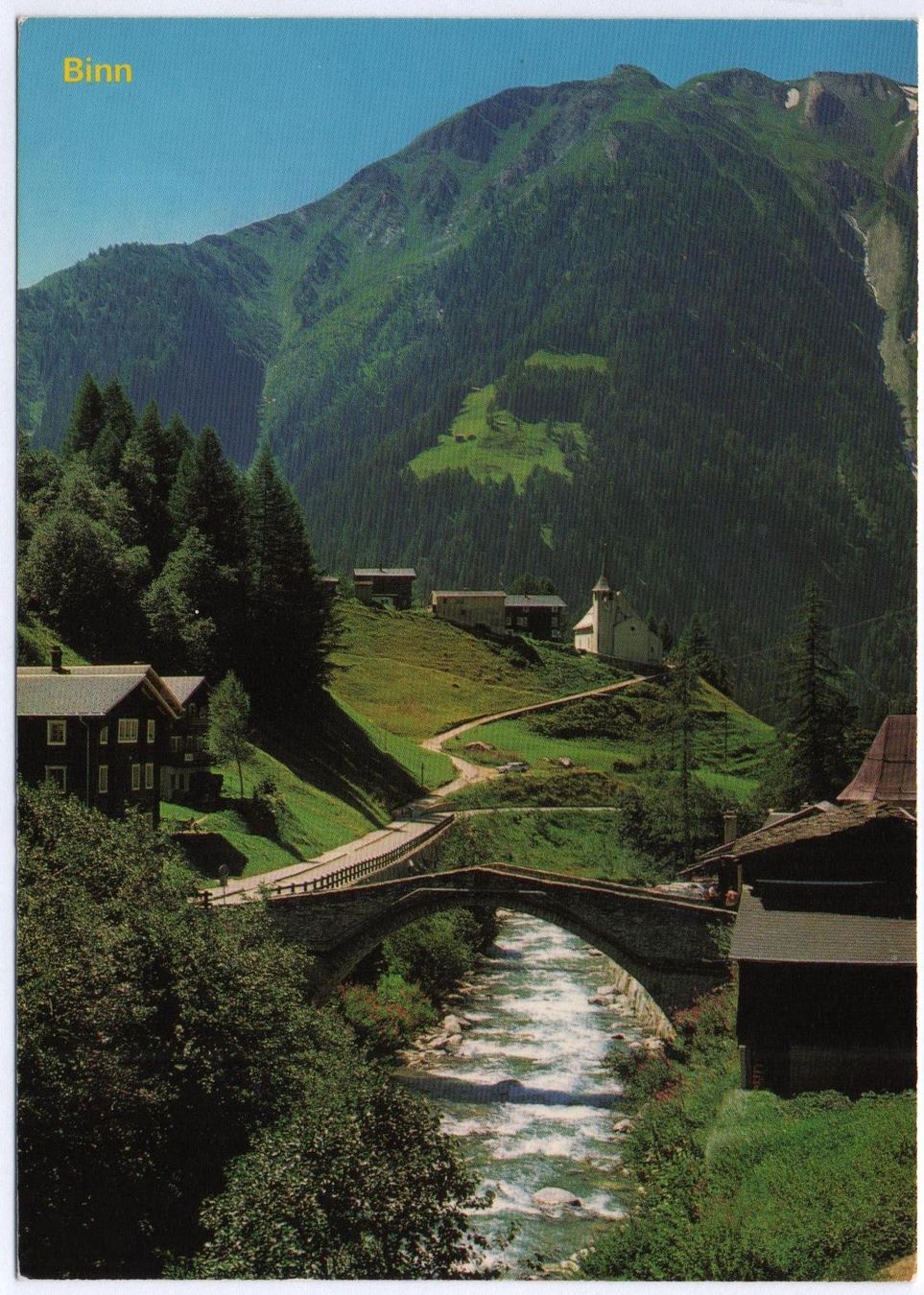 Cartoline postali: BINN mit der alten Binnabrücke – Usato da Jona venduto da philajona