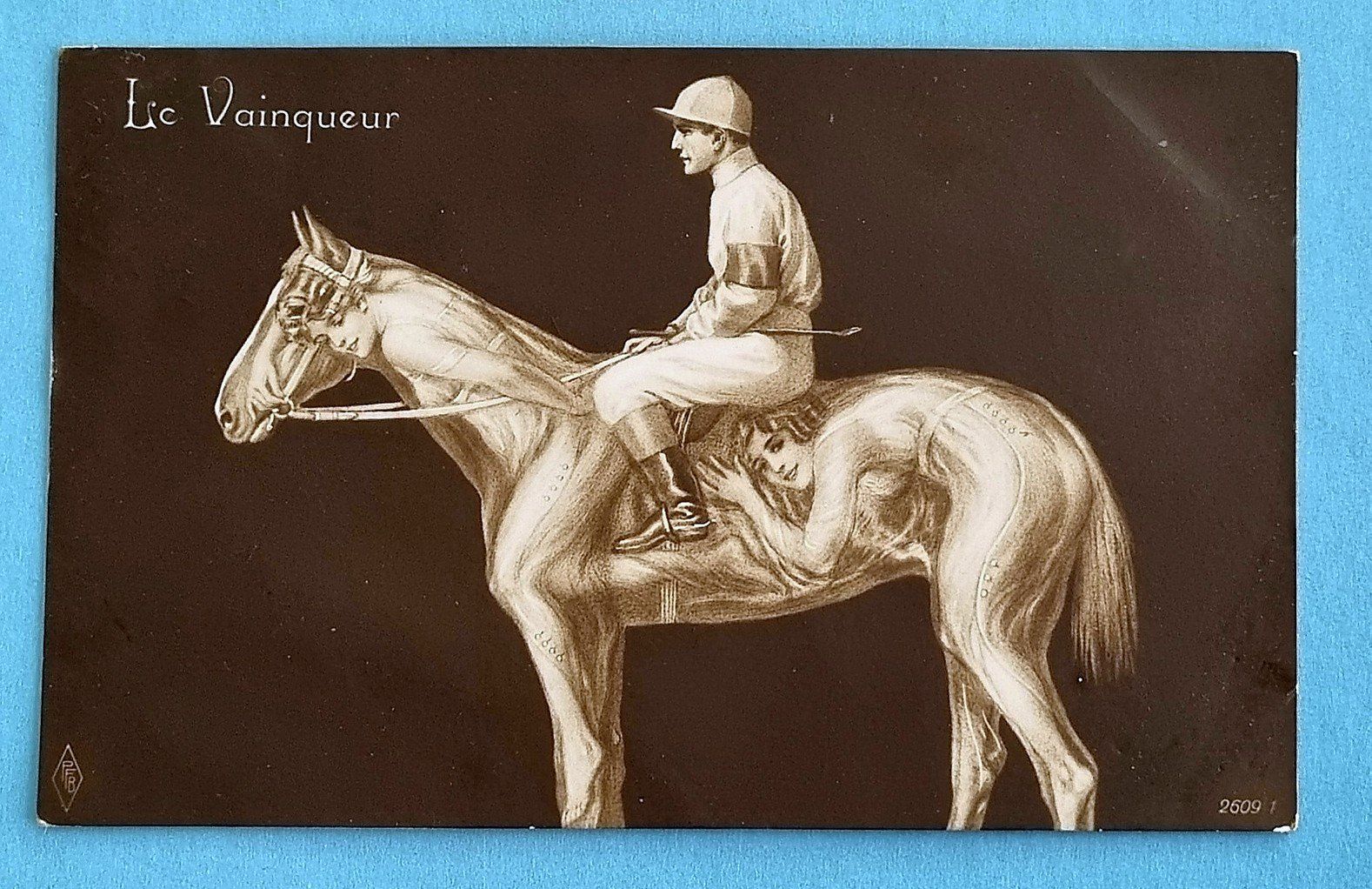 Ansichtskarten: Le Vainquer - Der Sieger - Pferd oder Frau ? - Metamorphose – Gebraucht aus Rothrist von RROENK
