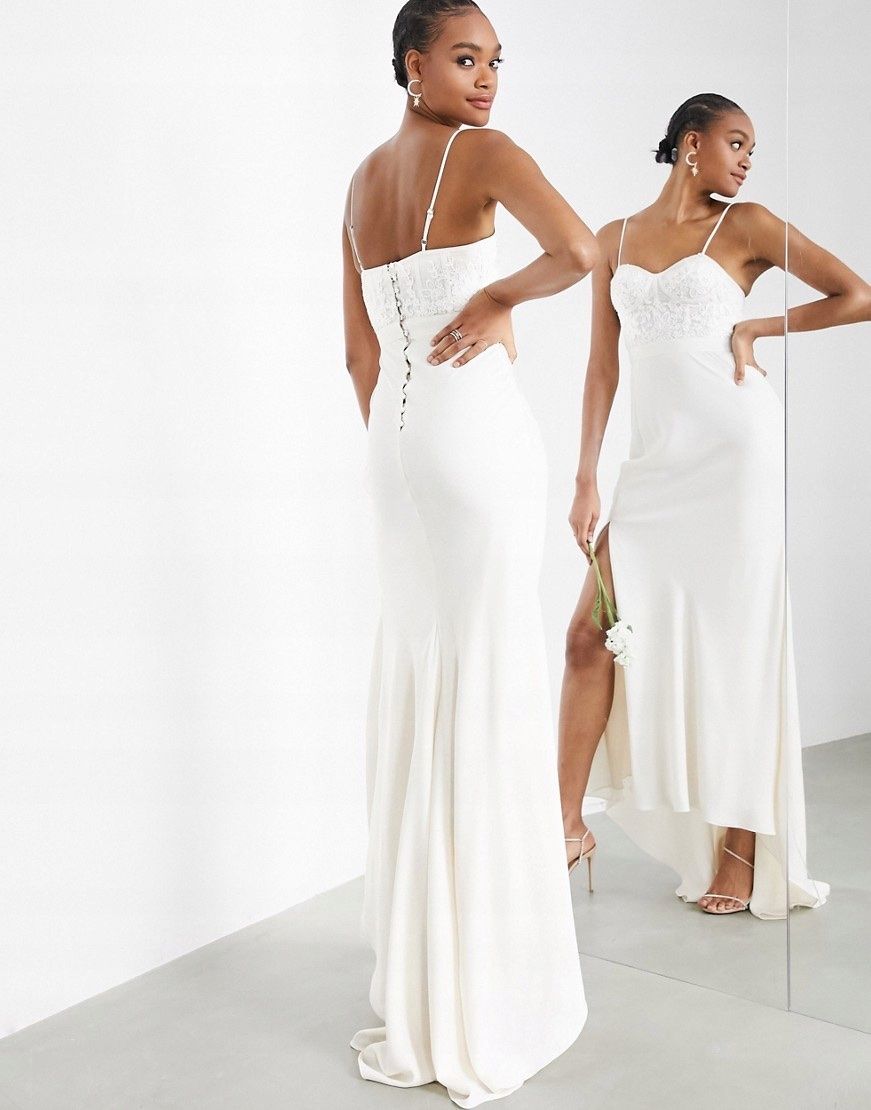 Vestiti: Spitzenkorsett-Brautkleid mit Satinrock – Nuovo e nell'imballaggio originale da Zürich venduto da luxuryoutlet1 2