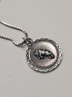 Halskette 800 Silber mit Anhänger Stier 800 Silber