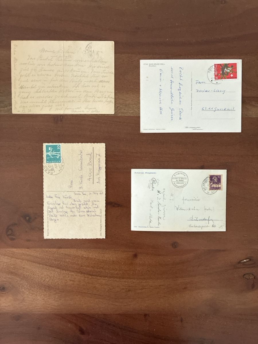 Cartoline postali: 9 Ansichtskarten Schweiz von Postautos Kt. Wallis – Usato da Oftringen venduto da Cla.vD.74 3