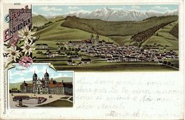 LITHO Gruss aus EINSIEDELN 1900