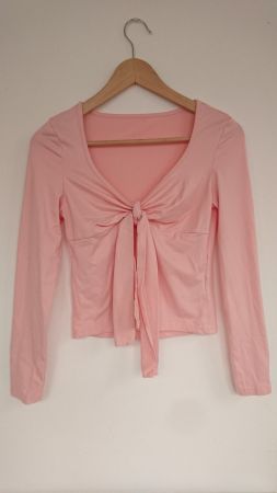 Damen Langarmshirt SHEIN Gr. S Lachsrosa Bauchfrei