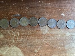 8x Schweizer Münzen 1948-197O  mit Lücken
