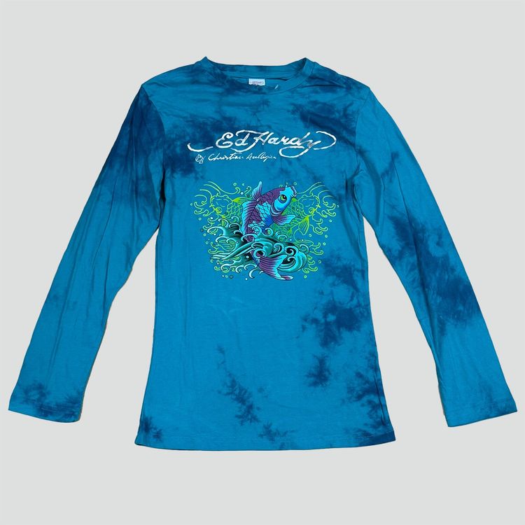 Ed Hardy Top: Ed Hardy printed graphic long-sleeve sommer – Usato da Rheinfelden venduto da sourced_limited