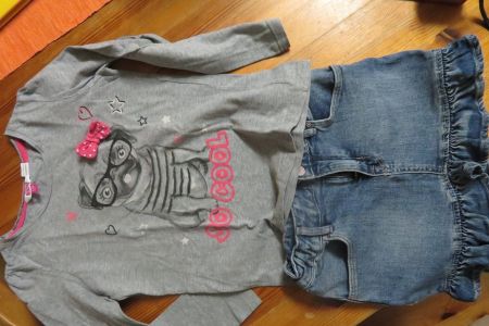 KIDS- Langarm-Shirt in Gr. 128 plus warme Leggings