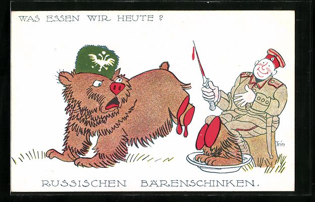 Cartoline postali: Walter Trier: Russischer Bärenschinken, – Usato da Berlin venduto da bartko-reher