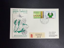 Swissair Erstflugbrief Genf-Libreville ab UNO 1978