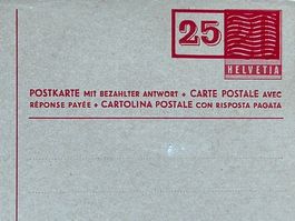 📯 Antwort Postkarte Wertüberdruck 1949✍️ CARTE POSTALE leer