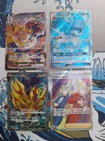 4 japanische Pokemonkarten: Zamazenta V Full Art, Glaceon GX