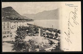 AK Lugano, Fontana grande, 1902