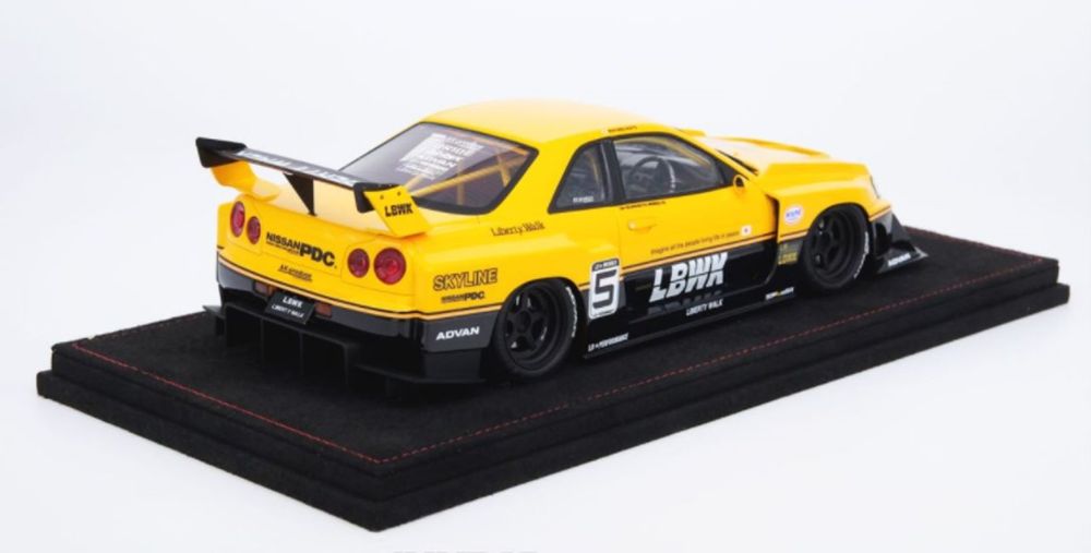 Modellino INNO Models Scala 1:18 Nissan Skyline GT-R (R34) LBWK Super Silhouette Hoshino #23 Bianco. Nuovo In Resina. - Foto 4