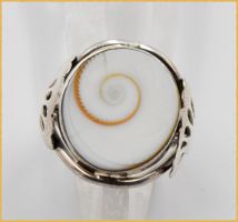 Silber Ring mit Shiva Auge rund 1,8cm 925 Silber