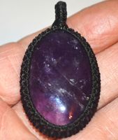 Anhänger - L-6731 – Amethyst Makramee ca. 4x3cm