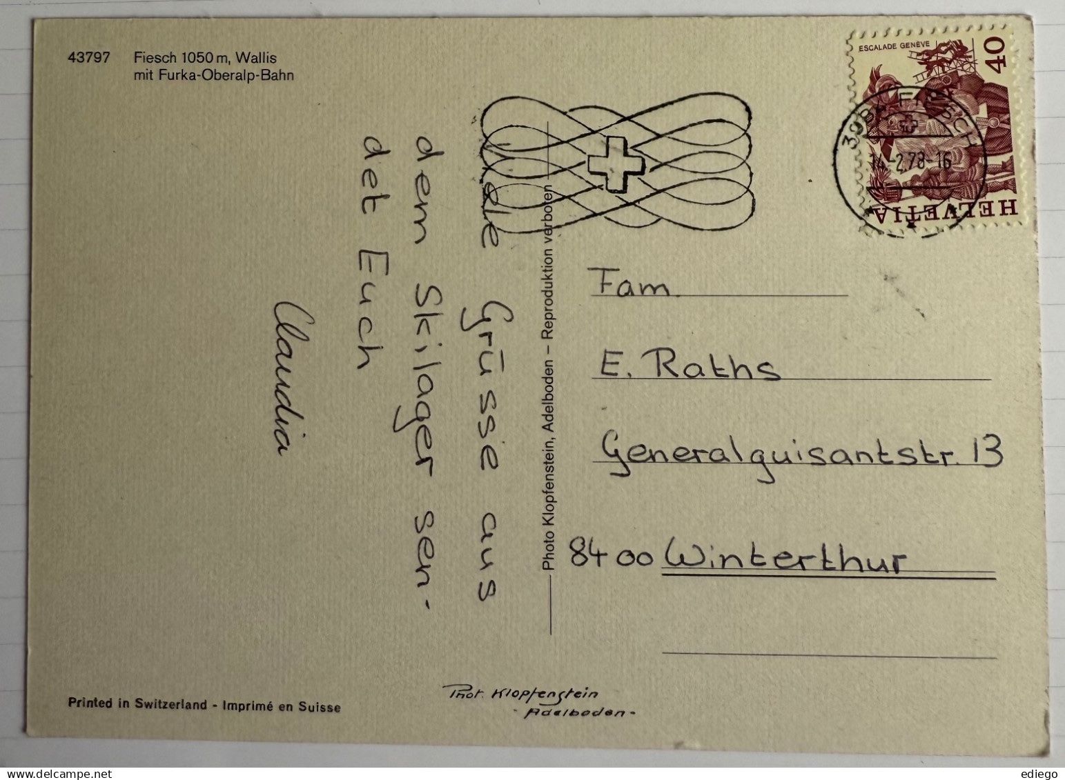 Cartes postales: FIESCH - Furka - Oberalp Bahn – D'occasion à Lutry par Ediego 1