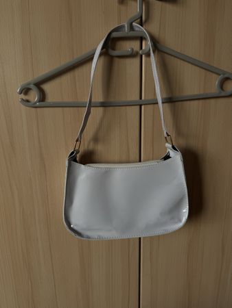 Sac à main blanc verni petit