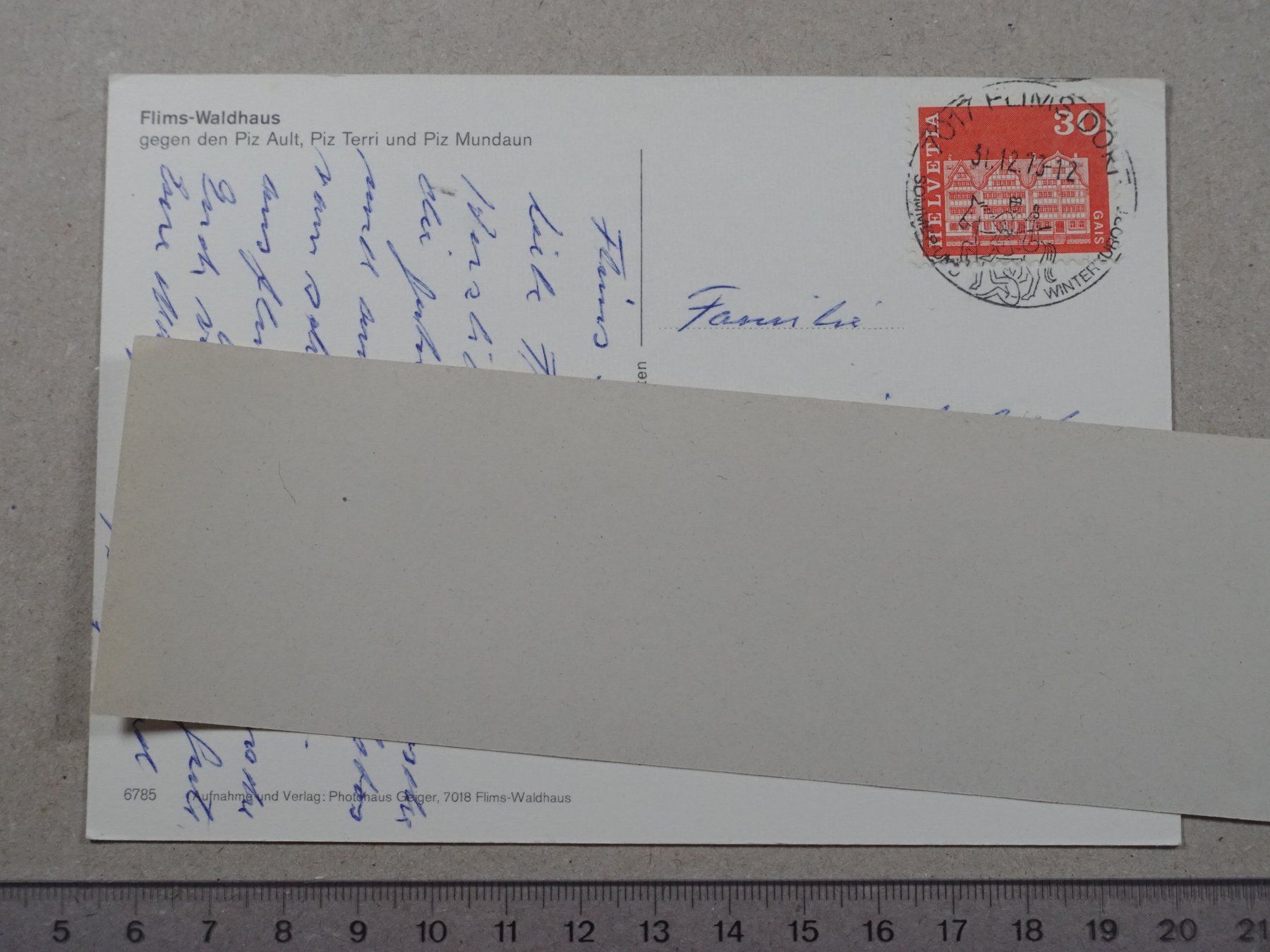Cartoline postali: Flims Waldhaus, 1973 – Usato da Lenzburg venduto da fh1 1