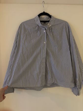 Massimo Dutti Bluse gestreift Baumwolle blau weiss Grösse M