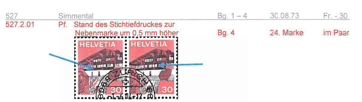 Tutti i francobolli: Simmentalerhaus Nr 527 15er-Block Abart – Usato da Steffisburg venduto da malurada 1