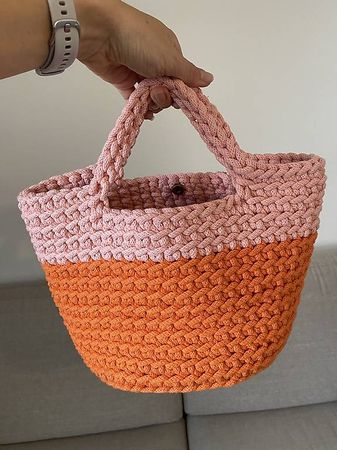 Handgemachte gehäkelte Tasche bicolor