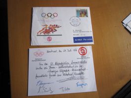 Mk3 Brief und Beleg Montreal 1976 mit Unterschriften
