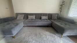 5 Seater U-Shaped Modular Velvet Sofa