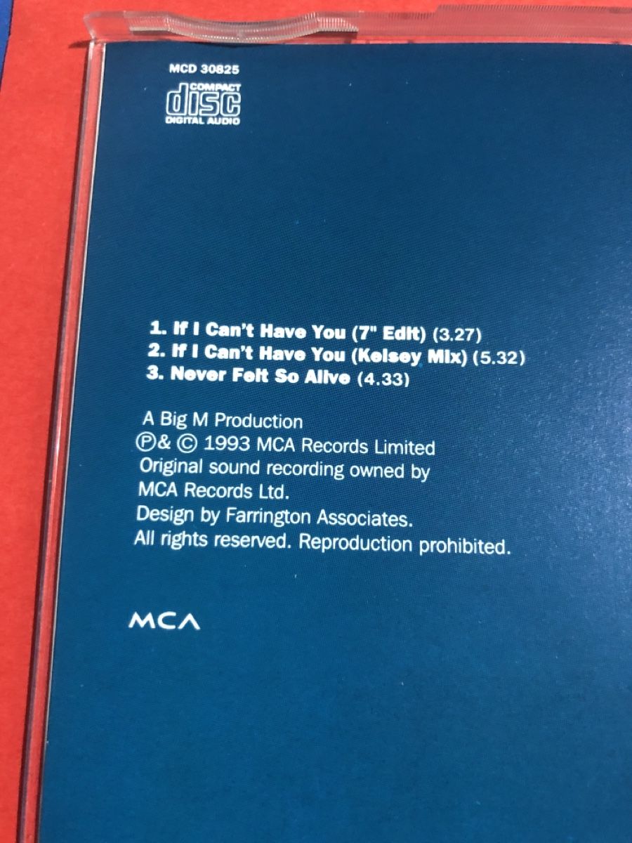 CDs: Kim Wilde - If I Can't Have CD Single 1993 – D'occasion à Flaach par rubo7 1
