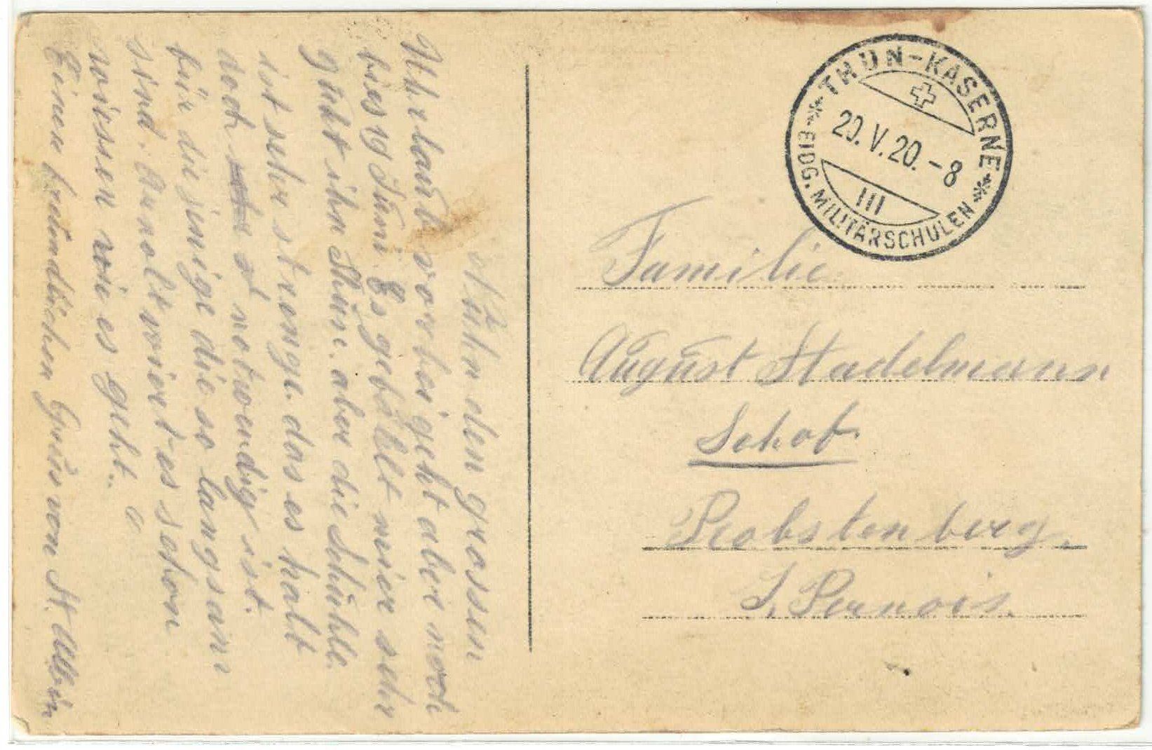Cartoline postali: Armee Suisse - Soldat vor einem Brunnen – Usato da Ettingen venduto da Kartenplanet 1