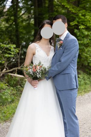 Brautkleid Grösse 36 A-Linie mit Zubehör