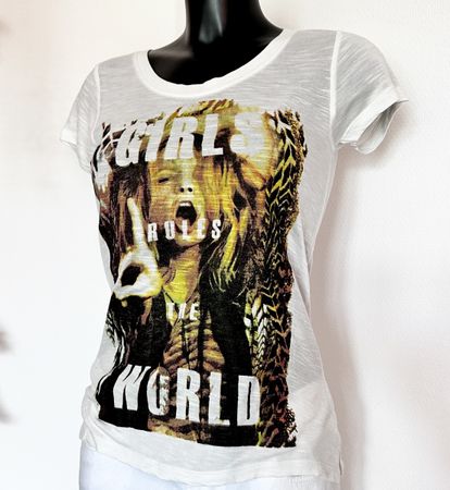 NEU 💜 Gr S T-Shirt Weiss Damen mit Print