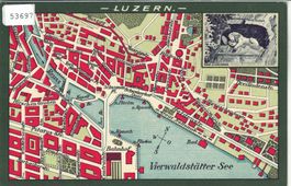 Luzern - Stadt-Plan - Litho