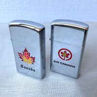 🔥 vintage ZIPPO – AIR CANADA + Canada – Slim – 1976 + 68 🔥
