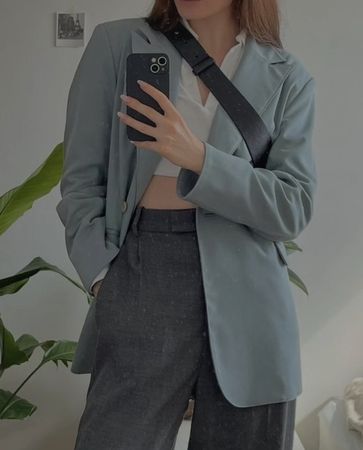 Damen Blazer hellblau einreihig guter Zustand