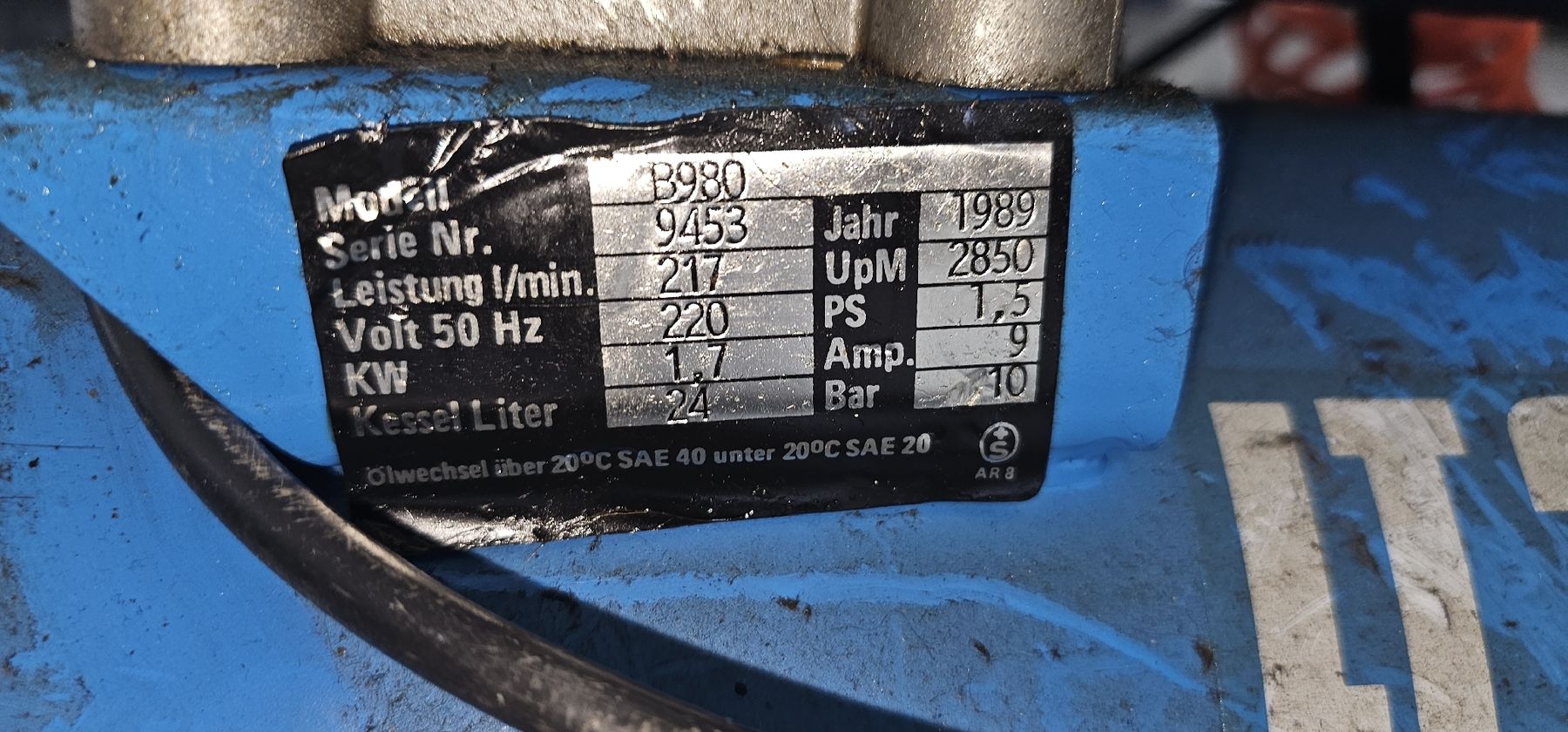 Compressori: Kompressor 10 bar 24Liter volume – Usato da Hindelbank venduto da joss68 2