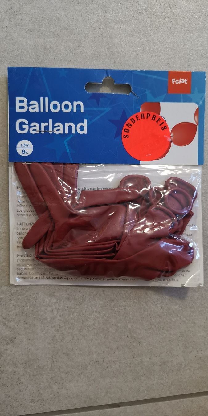 Tutte le decorazioni: Girlande Ballons, rot, 8 Stk. /Packung – Nuovo e nell'imballaggio originale da Itingen venduto da schweizersternchen